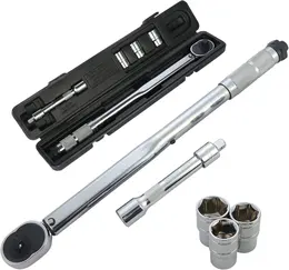 Product image of 1/2 Inch Drive Ratcheting Torque Wrench, 28-210Nm, with 17, 19, 21mm Sockets