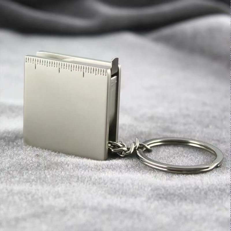 Main product image of Square Steel Keychain Tape Measure, Metal Casing