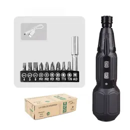 Product image of Electric Screwdriver Set, 9 Bits, USB Rechargeable, Cordless, Lithium Battery