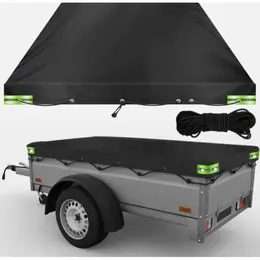 Product image of Trailer Cover Tarp, 208x114x9cm, Black 420D Oxford with Reflective Strip
