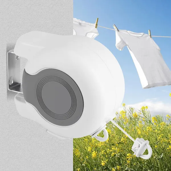 Main product image of 13m Retractable Double Clothesline, Wall Mounted, Indoor/Outdoor Use