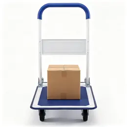 Product image of Folding Platform Hand Truck, Metal, 330 Lb Capacity, Non-Slip Deck, PU Wheels