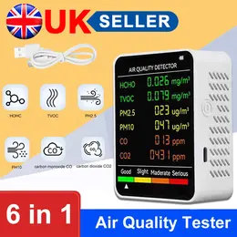 Product image of 6-in-1 Air Quality Monitor for CO2, HCHO, CO, TVOC, PM2.5, PM10