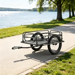 Product image of 275 Lbs Bike Cargo Trailer, 20-inch Wheels, Carbon Steel, Foldable, Quick Release Hitch