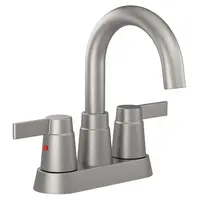 Product image of Brushed Nickel 2-Handle Bathroom Faucet, 4 Inch Centerset, High Arc Swivel Spout