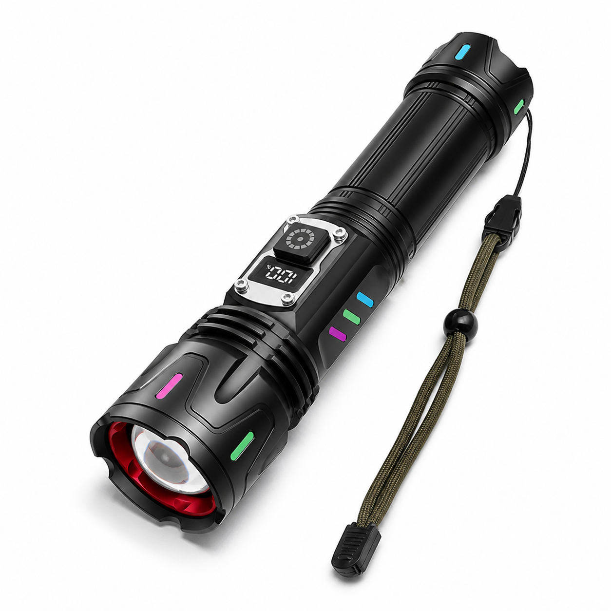 Main product image of Rechargeable Zoomable White Laser LED Flashlight with Battery Display, Model 3210