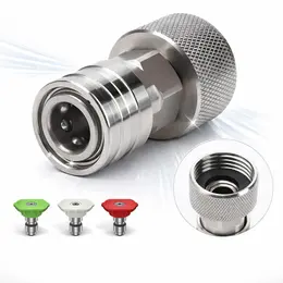 Product image of 3/4" GHT to 1/4" Quick Connect Stainless Steel Pressure Washer Adapter