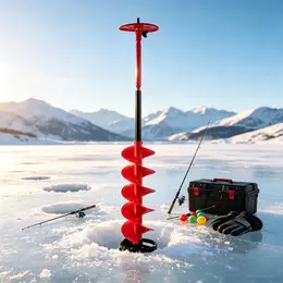 Product image of Nylon Ice Auger Drill Bit, Extension Rod, and Drill Adapter Set