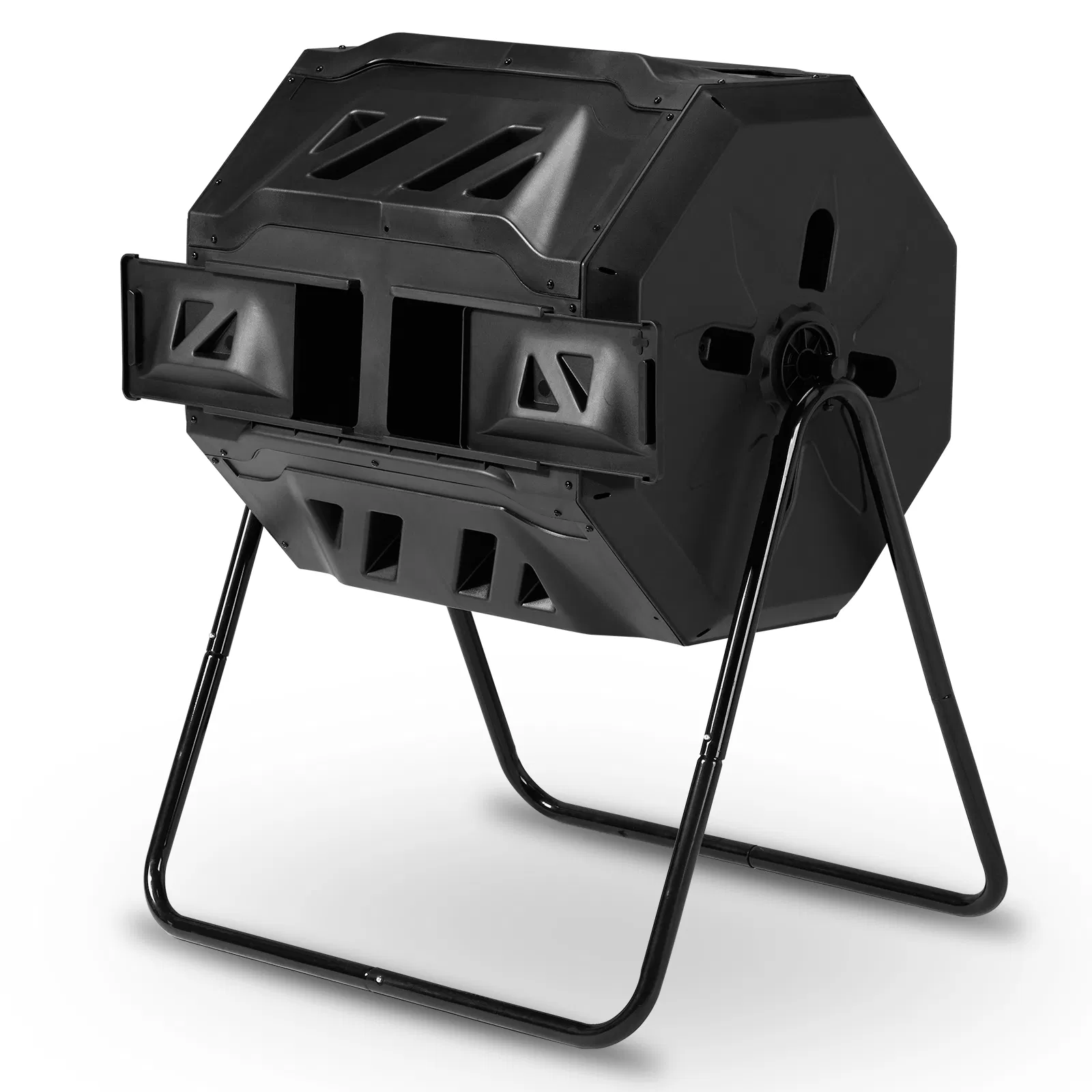 Main product image of Compost Tumbler, Dual Chamber, Rotating, 42 Gallon, Black