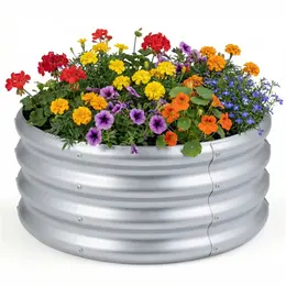 Product image of Round Galvanized Steel Raised Garden Bed, 24x24x11.5 In