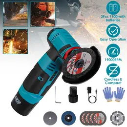 Product image of Cordless Mini Angle Grinder, 2x12V 1100mAh, 19000RPM, with Cutting/Saw/Sanding Discs