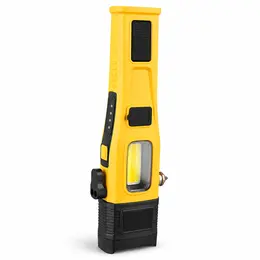 Product image of W5215 Yellow Solar Rechargeable Magnetic LED Flashlight, White Laser, 390LM
