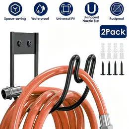 Product image of 2PC 304 Stainless Steel Garden Hose Wall Mount Holder