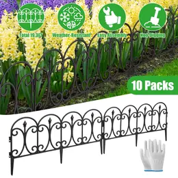 Product image of 10 Pack Flexible Garden Edging, 19.3FT Interlocking PP Border with Adjustable Panels