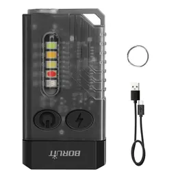 Product image of BORUiT V10 Keychain Flashlight, Type-C Rechargeable, Magnet, UV Light