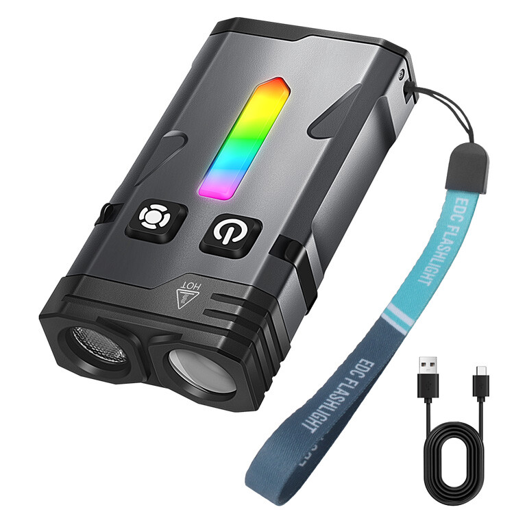Main product image of BORUIT EV10 LED Keychain Flashlight, Type-C Rechargeable, RGB Work Light