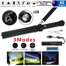 Product image of Rechargeable LED Zoom Flashlight, Baton-Style for Security Use