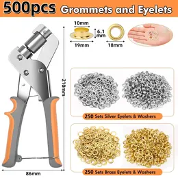 Product image of 500-piece 10mm Grommet and Eyelet Set with Pliers for Tarpaulins