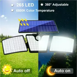 Product image of 265 LED Solar Motion Sensor Wall Light, IP65, 3-Head Adjustable, 3000LM, 6500K