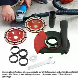 Product image of 2x 125mm Screed Concrete Diamond Grinding Discs with Dust Extraction Hood