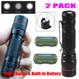 Product image of 2-Pack Mini LED Flashlight, 3-Mode, with Clip
