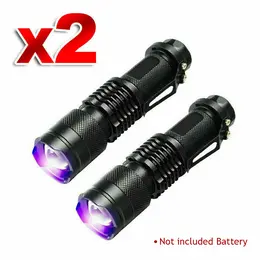 Product image of UV Flashlight Set, 395nm Black Light, Zoom LED, 2-Pack