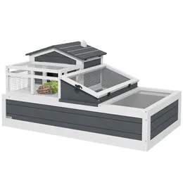 Product image of Tortoise House, Grey, 112L x 65W x 59H cm, 3 Rooms, 2 Stories, Openable Roof