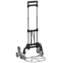 Product image of 6-Wheel Foldable Stair Climbing Hand Truck, Silver/Black