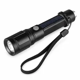 Product image of W568 Solar Rechargeable LED Flashlight, 200LM, XPE, 800mAh, Aluminum