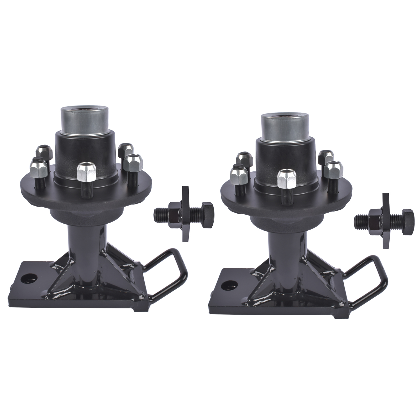 Main product image of Pair 6x5.5 Lug Shipping Container Wheels with Bolt-on Spindle Kit
