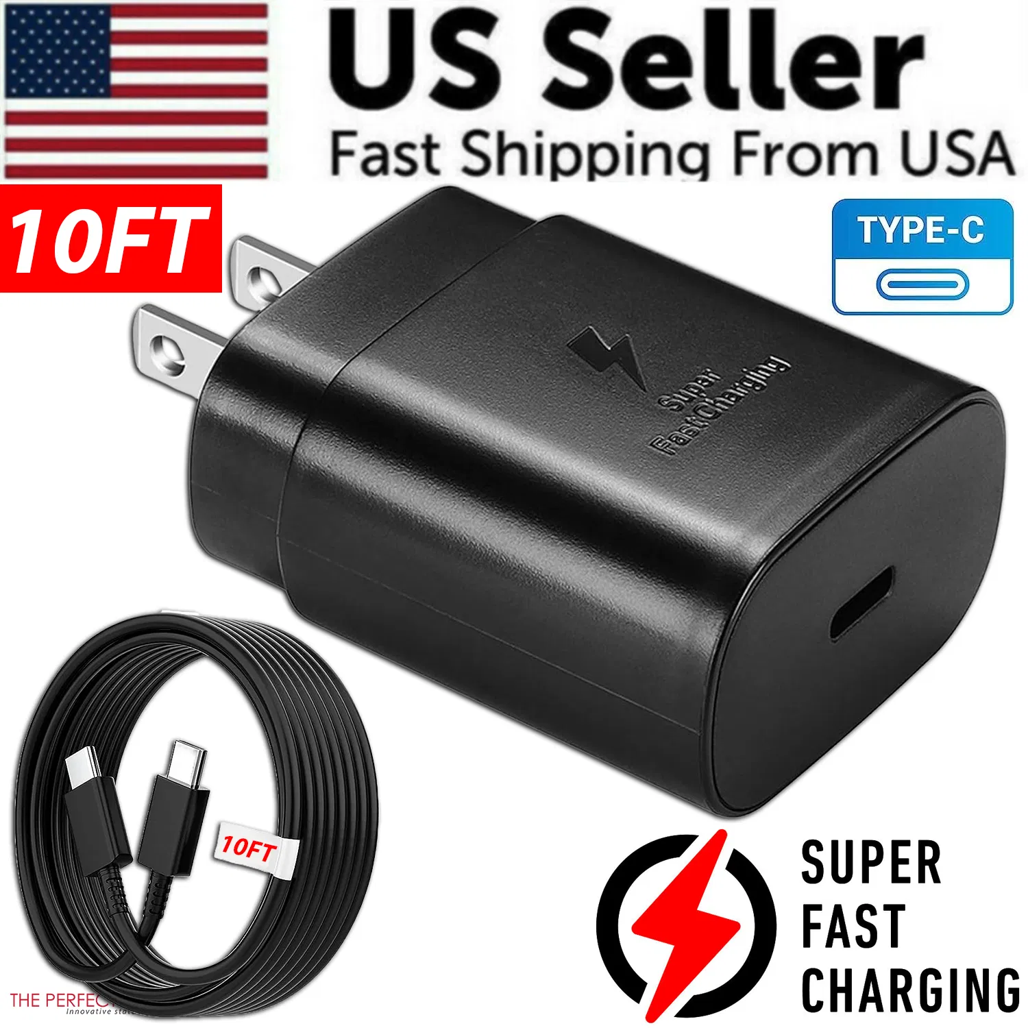 Main product image of 25W USB-C Charger with 10FT Cable for Samsung Galaxy S23 S22 S21 S20