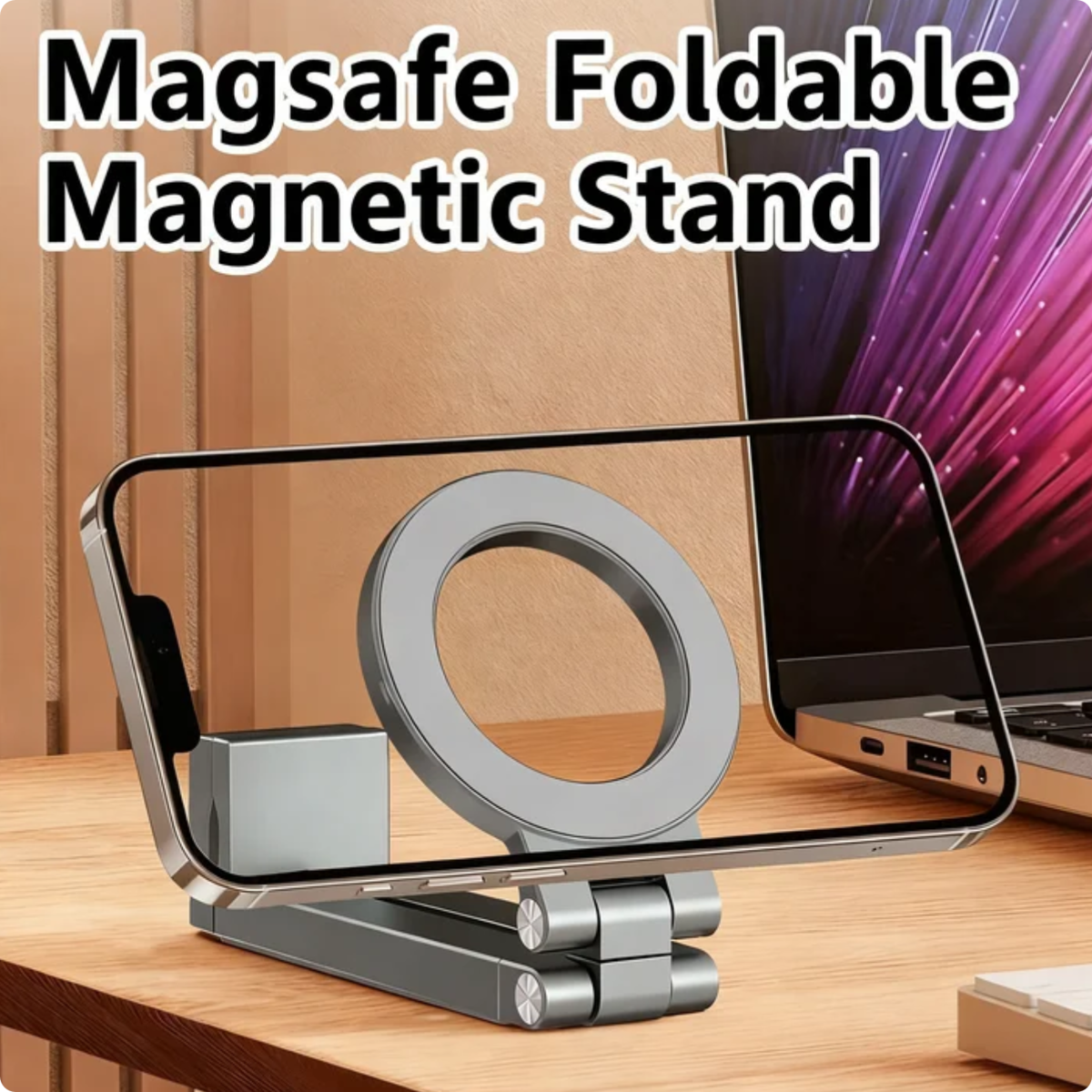 Main product image of Magnetic Phone Stand, 360 Rotatable Foldable Desk Holder, N52 Magnets