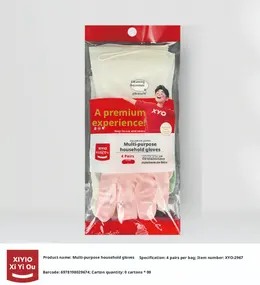 Product image of Multi-Color Household Rubber Gloves, 4-Pair Pack