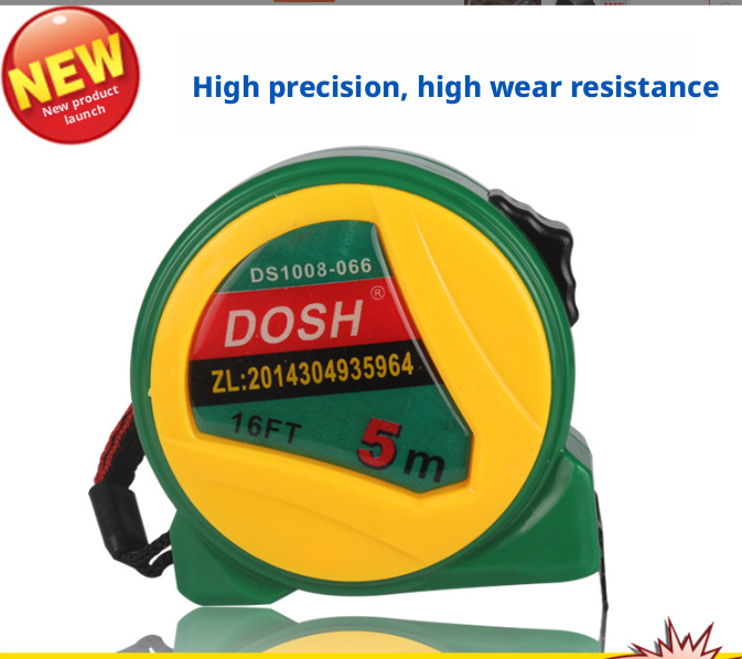 Main product image of 5m Measuring Tape with Yellow-Green Housing for General Use