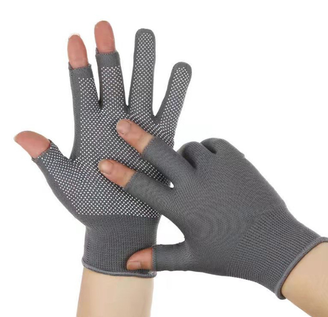 Main product image of Gray Nylon Two-Finger Grip Work Gloves, 12 Pairs