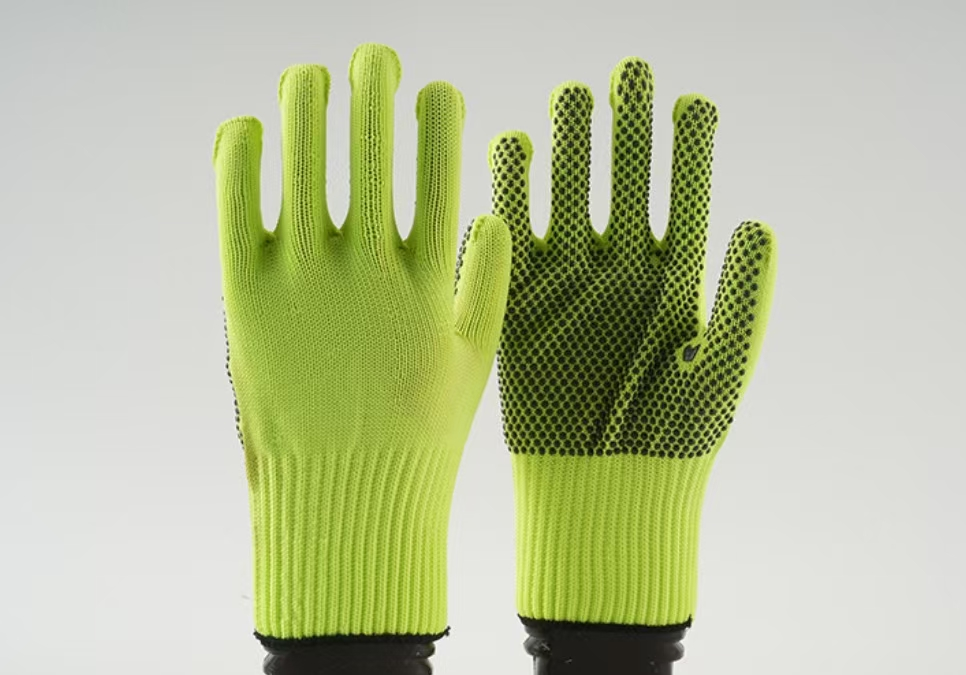 Main product image of 10-Gauge Polyester Beaded Gloves, Fluorescent Green, 60g