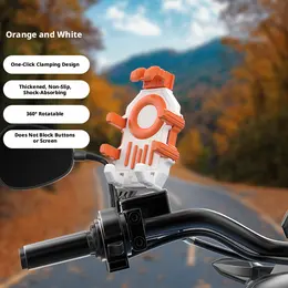 Product image of Automotive Mobile Phone Holder, Rearview Mirror Mount, Orange/White ABS