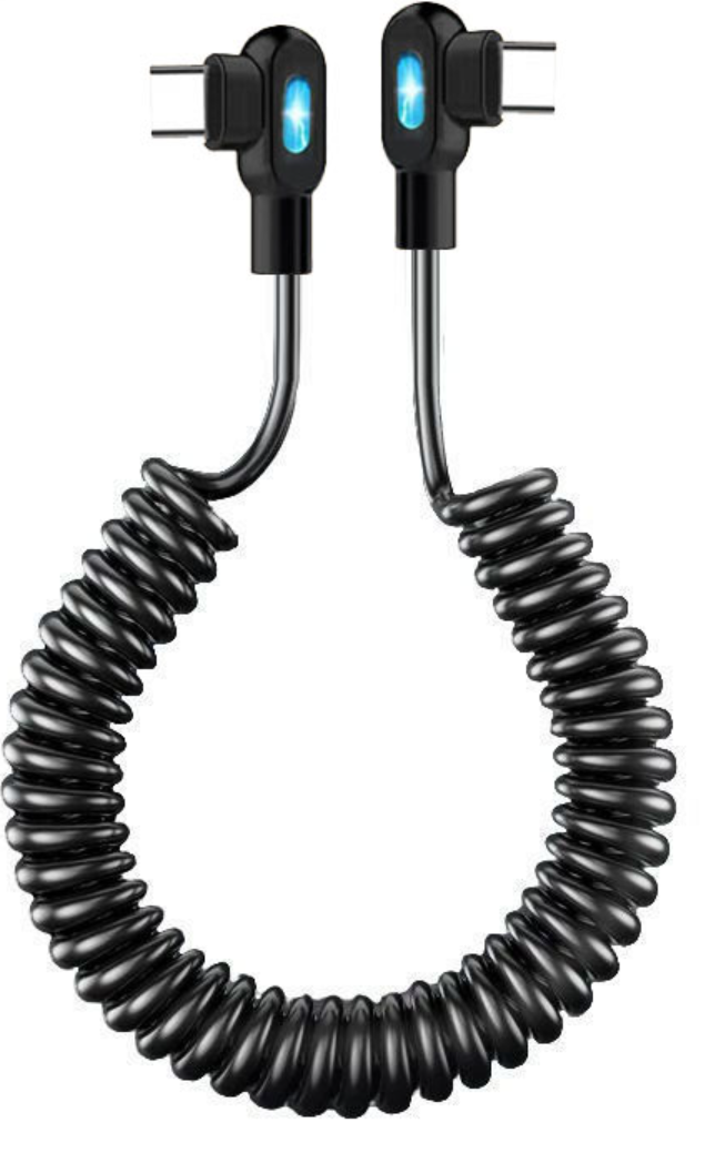 Main product image of Elbow Spring Charging Data Cable for Huawei Apple CarPlay Navigation