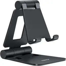 Product image of Adjustable Aluminum Dual Folding Cell Phone Stand, Black