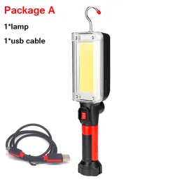 Product image of USB Rechargeable COB Flashlight with Magnet Hook, 18650