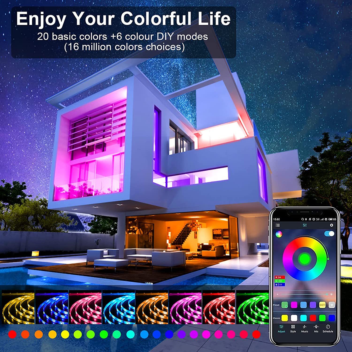 Main product image of RGB Music Bluetooth Low-Voltage LED Light Strip