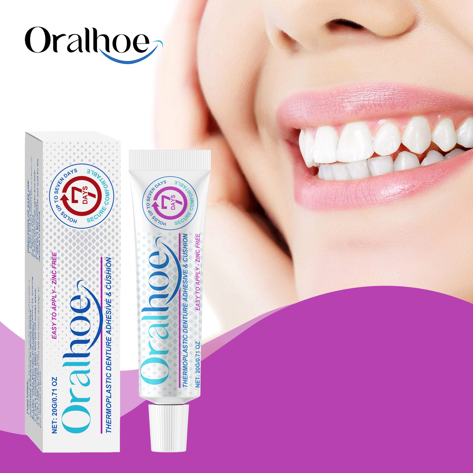 Main product image of Denture Adhesive Cream for Secure Denture Retention, 20g Tube