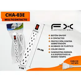 Product image of Six-Outlet Power Strip with Switch, Overload & Surge Protection, 1.87m Cord