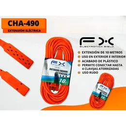 Product image of 10m Orange Indoor/Outdoor Extension Cord with 4 Grounded Outlets