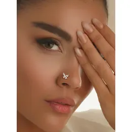 Product image of L-Shaped Nose Stud, Butterfly Design, 1 Pack