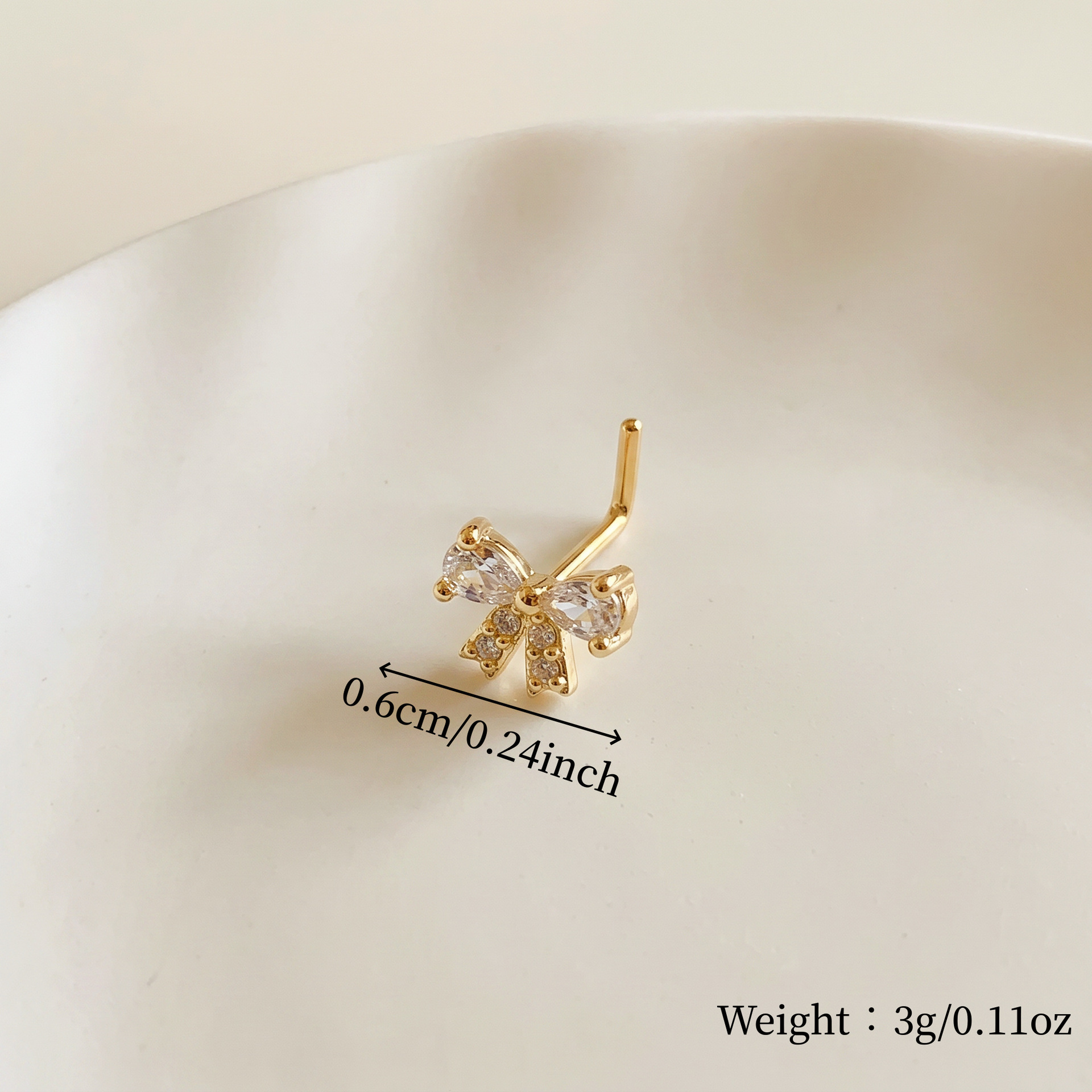 Main product image of L-Shaped Bow Nose Stud