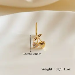 Product image of 1 Piece L-Shaped Nose Stud with Cherry Design