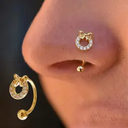 Product image of Zircon Bow Nose Piercing Stud, C-shaped Spiral