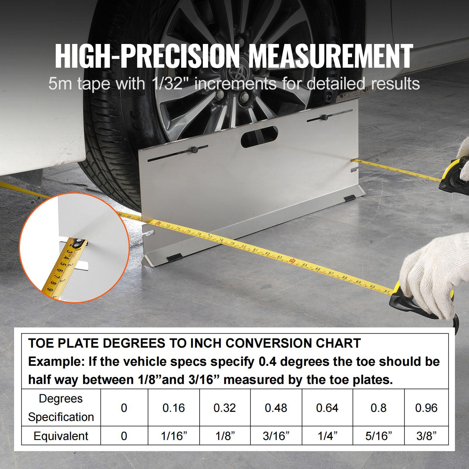 Main product image of 2-Piece Wheel Alignment Toe Plates with Tape and Chart
