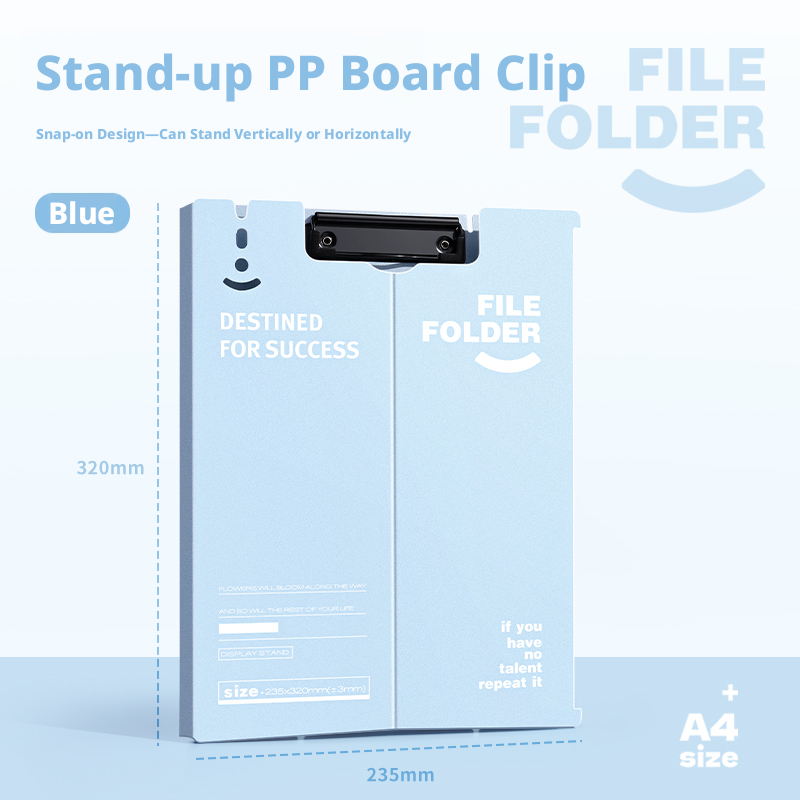 Main product image of A4 Standing File Clamp Holder, Blue, for Document Organization